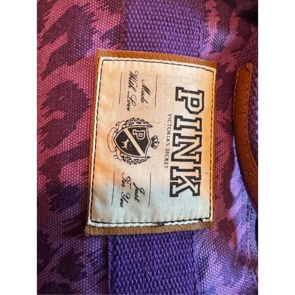 Victorias secret  pINK purple leopard canvas vintage y2k duffle bag fashion - Picture 6 of 8